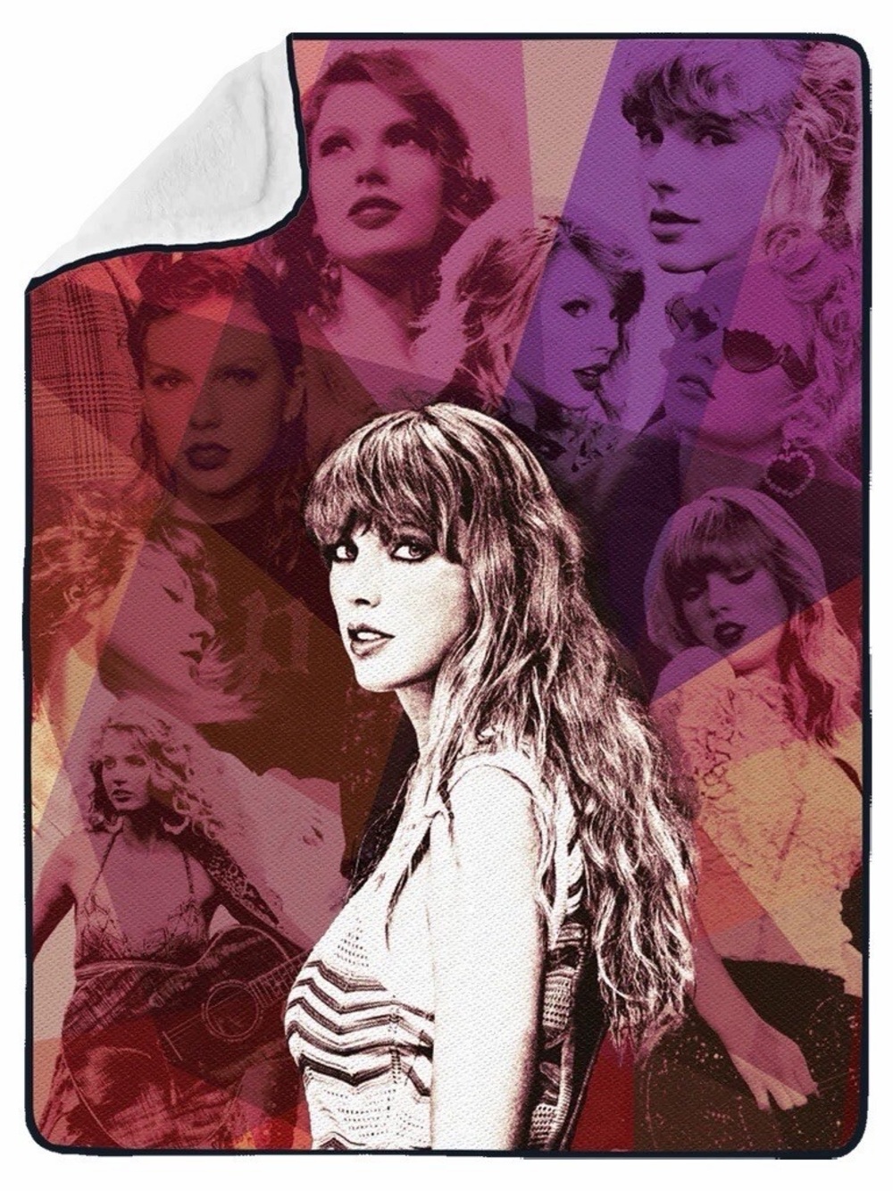 Taylor swift the eras tour Multi-Color Pop Art Portrait Throw Blanket